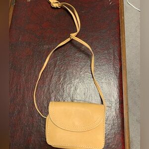 Tan Honey Leather Crossbody Bag